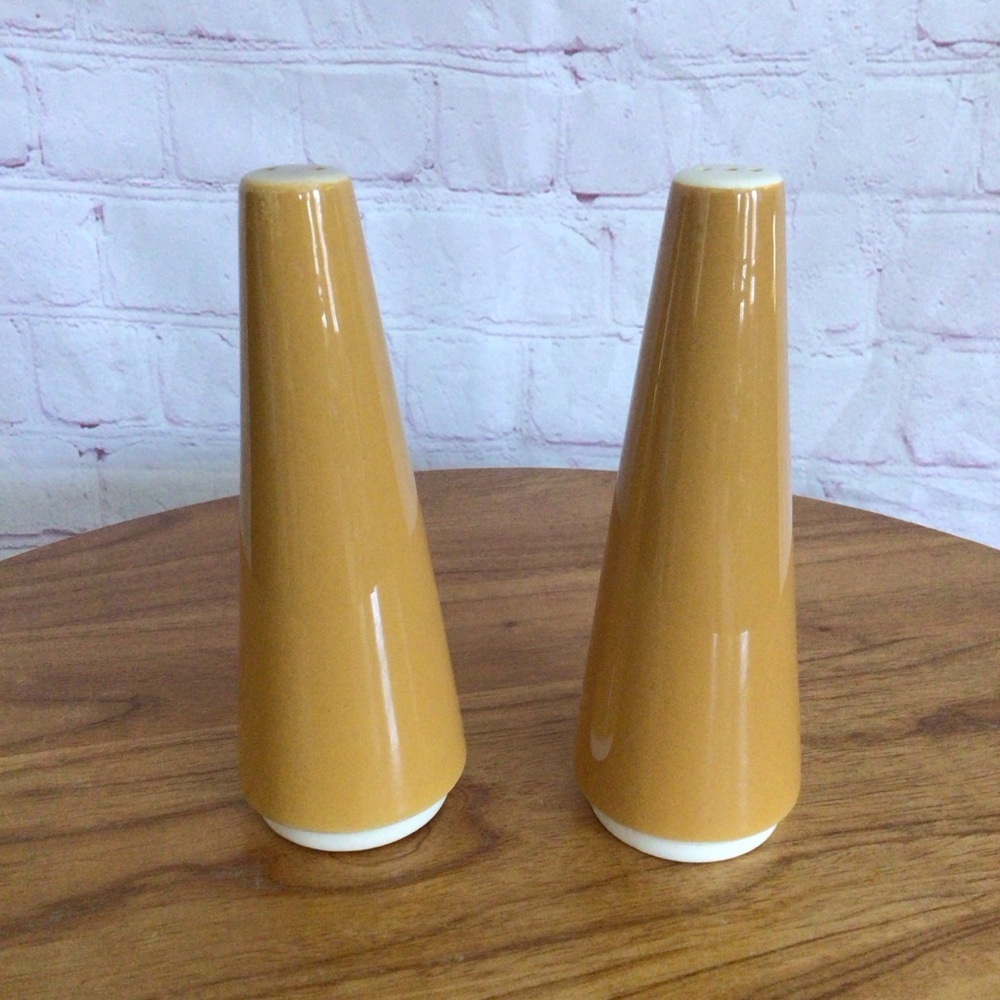 Vintage Golden Orange Ceramic Salt and Pepper Shaker Pair